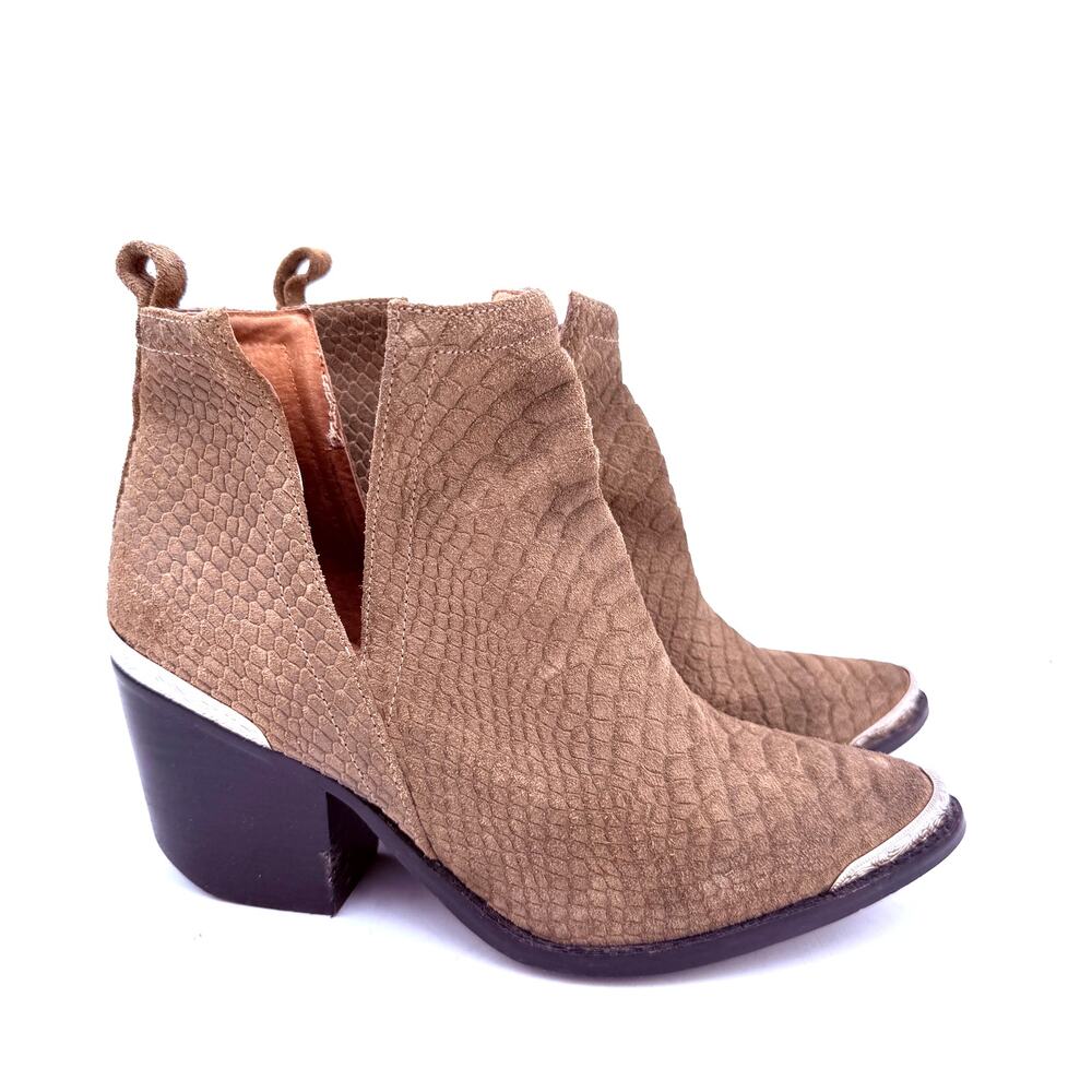 Jeffrey Campbell Women's Brown Cromwell Western Ankle Booties Boots Size 7
